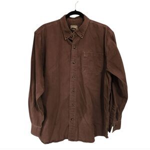 C.E. Schmidt Workwear Shirt L Brown Button Up Heavy Chore Barn Farm Work